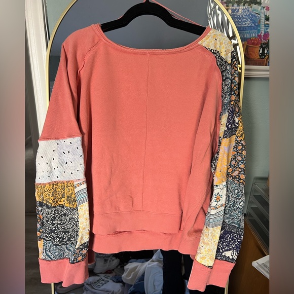FREE PEOPLE patchwork long sleeve top - Picture 4 of 5